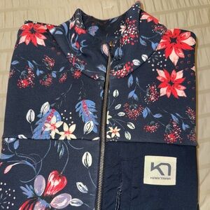 Kari Traa Navy Floral Half Zip